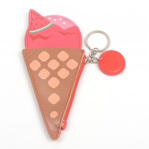 WENZHE Mini Cute Ice Cream Coin Purse With Key Ring