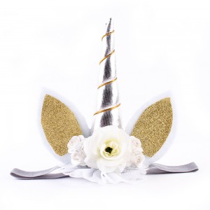 New Birthday Party Accessories Handmade Animal Ear Flower Unicorn Headband For Girls