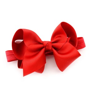 Wholesale Christmas Grosgrain Ribbon Bow Children Headband Elastic Hair Band Cute Kids Hair Accessories For Baby Girl