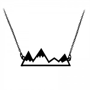 Simple Dainty Alloy Fine Jewellery Fashion Gold Silver Cool Mountain Top Charm Necklace
