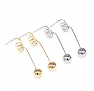 most popular dubai gold earrings tops design spiral ball earrings