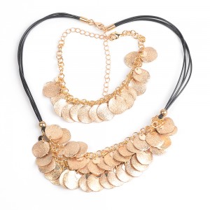 WENZHE Gold Pendant Necklace Bracelet Sets