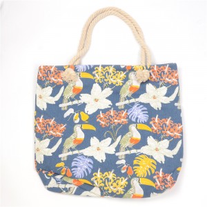 WENZHE New Fashion Tote Bag Floral Fabric Shopping Bag Handbag