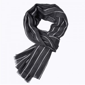 WENZHE Cotton Hijab Scarf Autumn and Winter Striped Tassel Shawl Scarf Long Scarf for Men