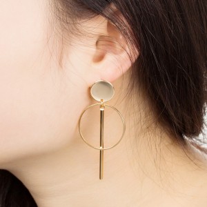 Fashion Earrings Designs Women Gold Tassel Hollow Round Circle Drop Earrings