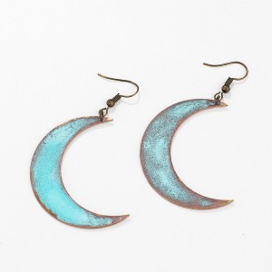 Product name	 Silver-Tone Mixed Patina Geometric Half-Moon Linear Drop Earrings