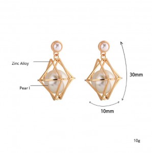 Unique products pearl inlay geometry jewelry women fashion earring