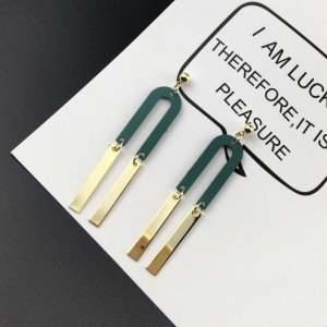 New fashion exaggeration U shape gold plated korean big statement earrings