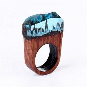 New retro jewelry wooden ring secret forest creative resin couple rings wholesale