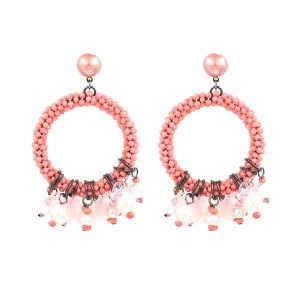 New Style Circle Seed Beads Pearl Tassel Drop Earrings Jewelry Wholesale