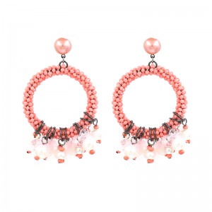 New Style Circle Seed Beads Pearl Tassel Drop Earrings Jewelry Wholesale