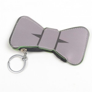 WENZHE New Design Cute Girl Bow Leather Keyring Coin Purses