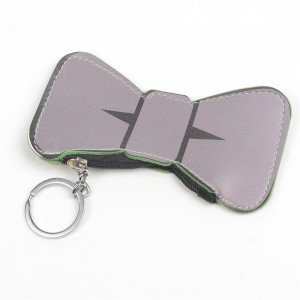WENZHE New Design Cute Girl Bow Leather Keyring Coin Purses