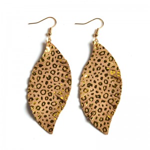 WENZHE New Design Leather Leaf Shape Earrings For Women