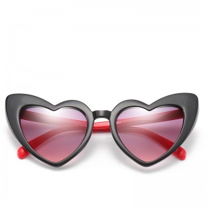 WENZHE New Heart-Shape Sunglasses For Kids Black Clear Lens Pink Eyewear Accessories