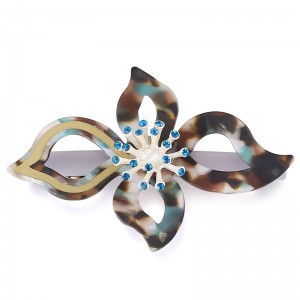 New Design Big Flower Bridal Hair Accessories Fashion Girls Design Acrylic Hair Clip For Women