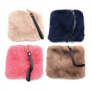 WENZHE Fashion New Design Multicolor Soft Fur Mini Handbag for Elegant Lady