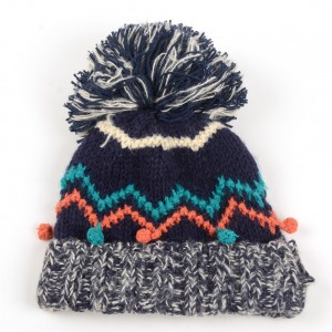 WENZHE High Quality Winter Mixed Colors Wool Cap Unisex Knit Beanie Hat
