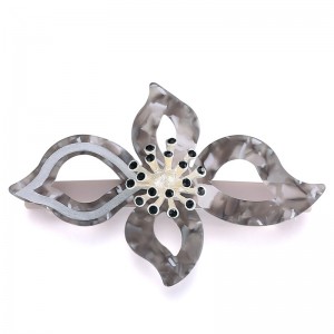 New Design Big Flower Bridal Hair Accessories Fashion Girls Design Acrylic Hair Clip For Women