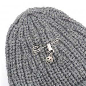 WENZHE Plain Beanie Knit Cap Warm Winter Custom Pin Smiley Face Beanie Hat