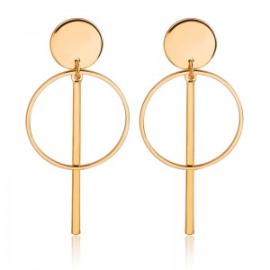 Fashion Earrings Designs Women Gold Tassel Hollow Round Circle Drop Earrings