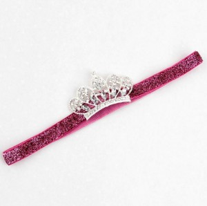 Crystal crown elastic headband hair accessories baby kids party headband