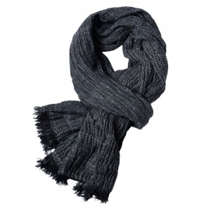 WENZHE New European and American Solid Color Men’s Tassel Scarf