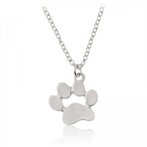 New Arrival Cat Dog Paw Print Animal Necklace Women Pendant Long Cute Necklace