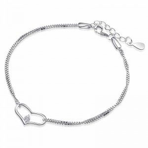 WENZHE wholesale heart 925 silver bracelet jewelry for women
