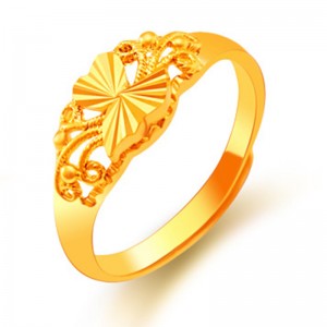 Open brass gold plated female ring 24K gold plated ring