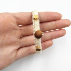 New Fashion Handmade Jewelry Bangles Cotton Thread Braided Macrame Wooden Beads Tassel Bracelet