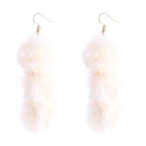 Wholesale Winter Season New Arrival Earrings For Women Fur Ball Pom Pom Earrings