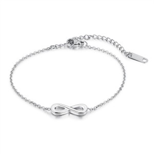 Fashion Rose Gold Stainless Steel Infinity 8 Charm Bracelets for Women Girls