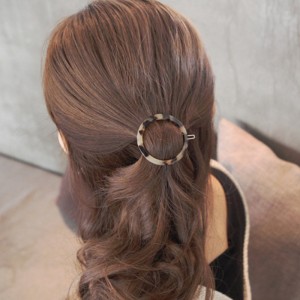 Vintage Style Round Geometric Tortoiseshell Acrylic Hairpin Ladies Hair Accessories
