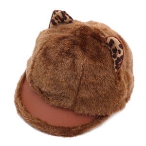 WENZHE Autumn Winter Ladies Cartoon Cute Cat Ear Rabbit Fur Painter Hat