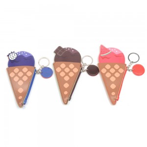 WENZHE Mini Cute Ice Cream Coin Purse With Key Ring
