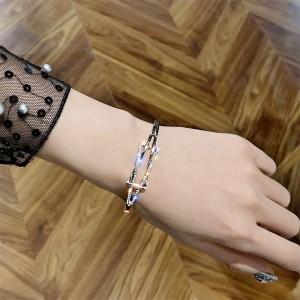 Temperament titanium steel female bracelet wild full diamond fashion bracelet female