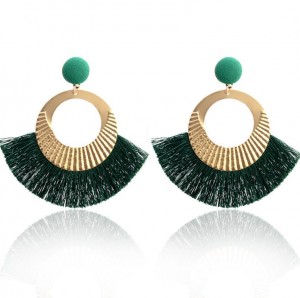 New Fan Shaped Tassel Earrings Drops Chandelier Fringed Earrings Jewelry