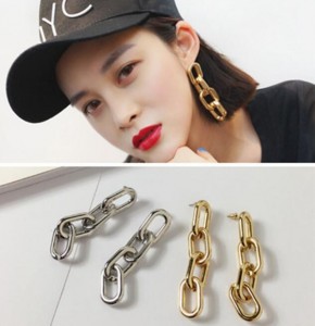 Fashion party accessory new model punk thick golden chain tassel earrings