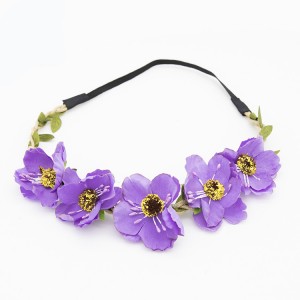 Fashion Women Bride Flower Headband Lady Bohemian Rose Flower Crown Hairbands