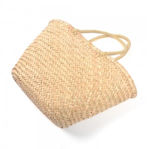 WENZHE Summer Simple Fashion Style Handmade Straw Tote Beach Bag