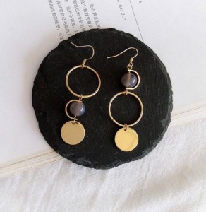 Asymmetric geometry jewelry latest gold earring designs fashion jewelry trend product