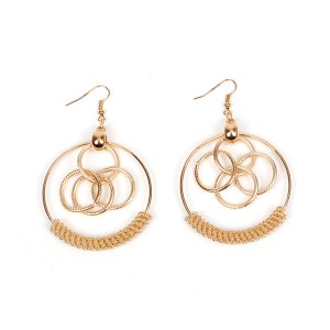 Fashion trendy punk alloy earrings geometric round big hoop earring charm