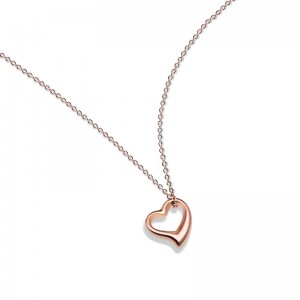 Latest Style Jewelry 316L Stainless Steel Rose Gold Color Heart Pendant Necklace for Women