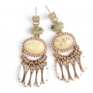 WENZHE Gemstone Crystal Drop Earrings For Women