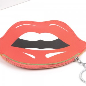 WENZHE PU Coin Purse Lip Design Printed Coin Purse