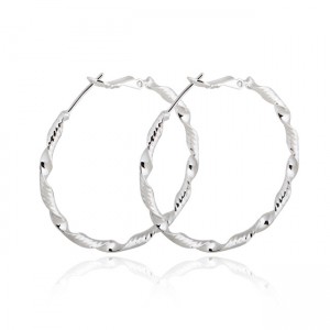 Newest Fashion Women Jewelry Rose Gold Big Twisted Hoop Earrings