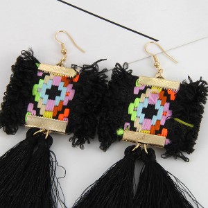 Wholesale Fashion Jhumka Tassel Earrings Handmade Embroidery Bridal Earrings For Women