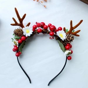 2019 Newest Design Halloween Festival Emulational Flower And Pine Cone Hair Bands With Antlers