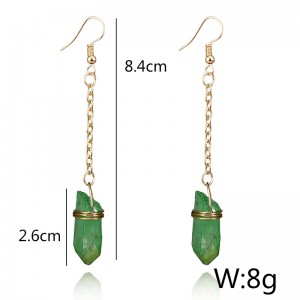 New Trend Creative Handmade Multicolor Natural Stone Women Crystal Stone Dangle Earrings